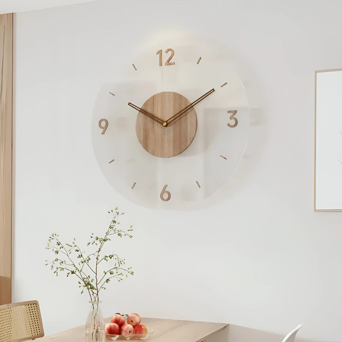 Wall Clock Solid Wood Silent Quartz