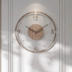 Wall Clock Solid Wood Silent Quartz Large Face