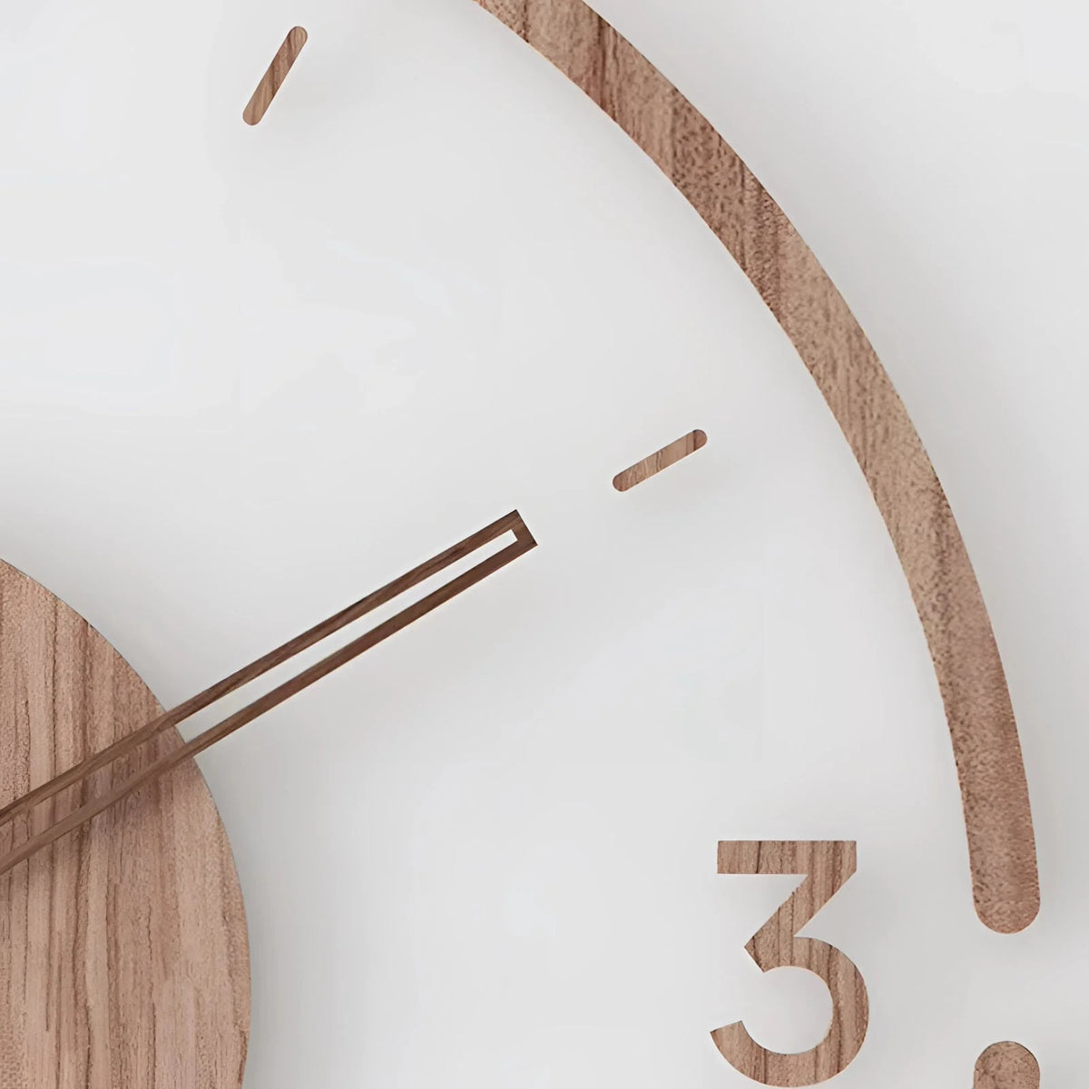 Wall Clock Solid Wood Silent Quartz Large Face