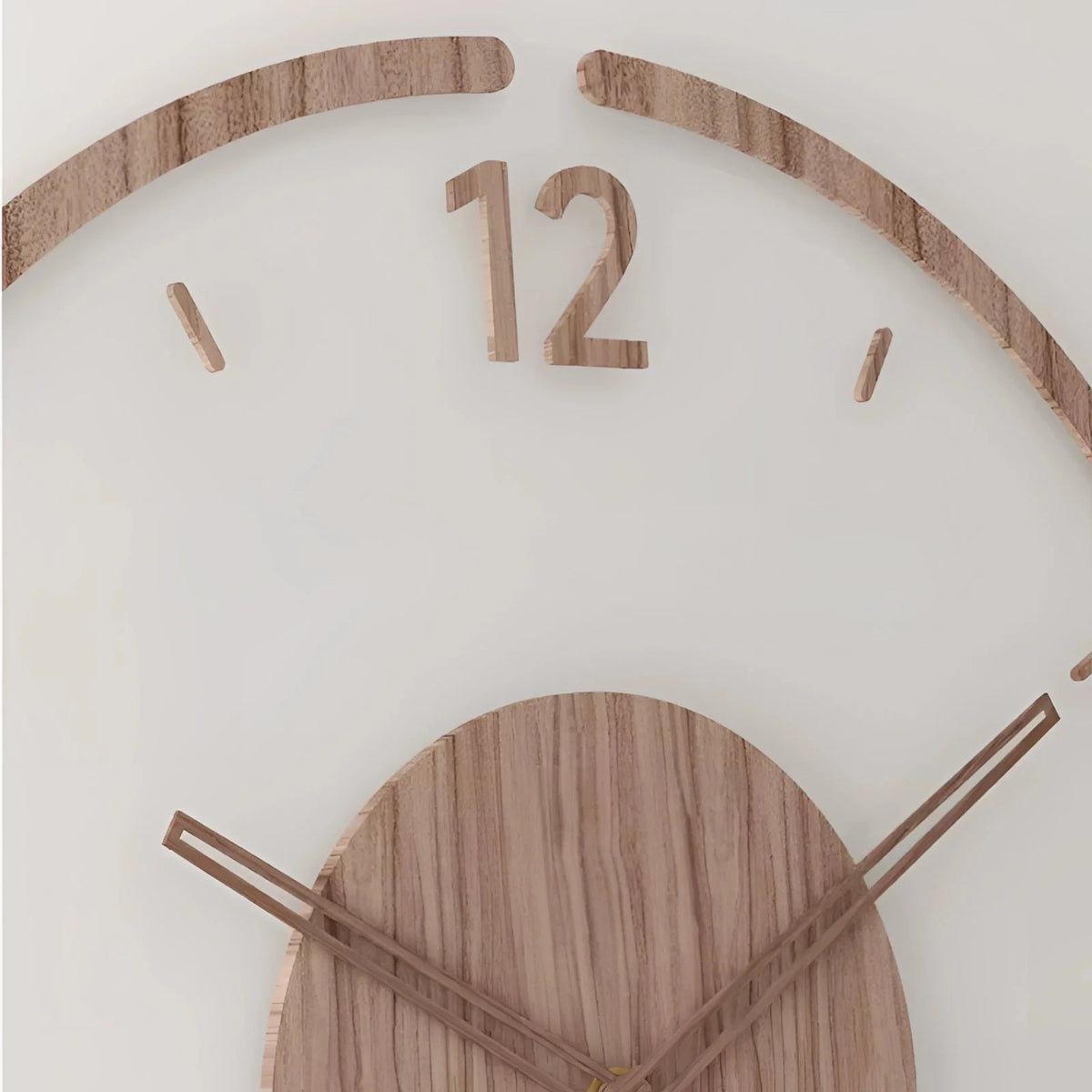 Wall Clock Solid Wood Silent Quartz Large Face
