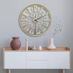 Wall Clock Vintage Industrial Handcrafted Metal Non-Ticking