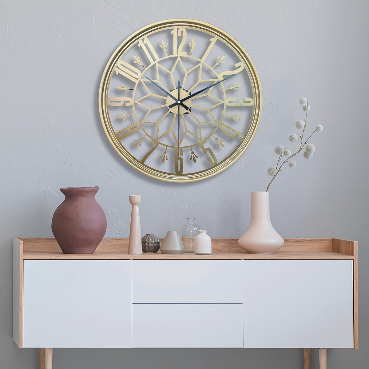 Wall Clock Vintage Industrial Handcrafted Metal Non-Ticking