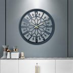 Wall Clock Vintage Industrial Handcrafted Metal Non-Ticking