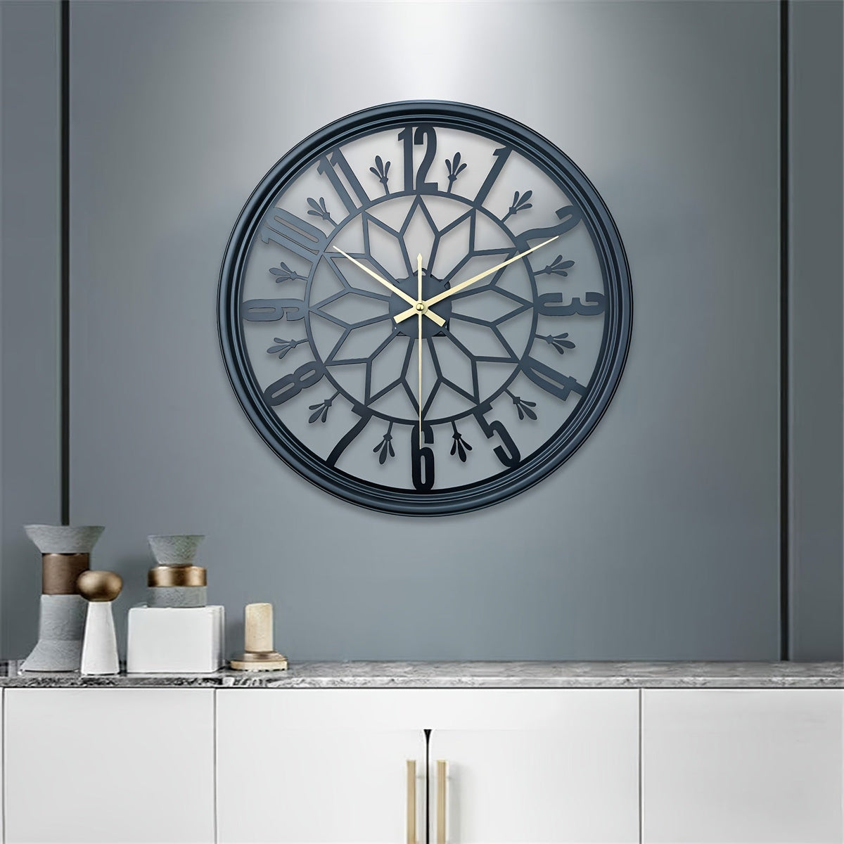 Wall Clock Vintage Industrial Handcrafted Metal Non-Ticking