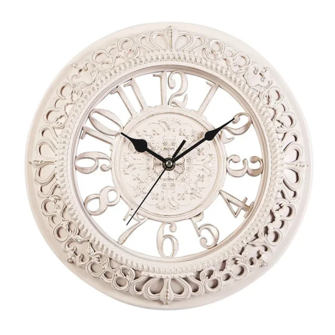 Wall Clock Vintage Silent Quartz Iron & Acrylic