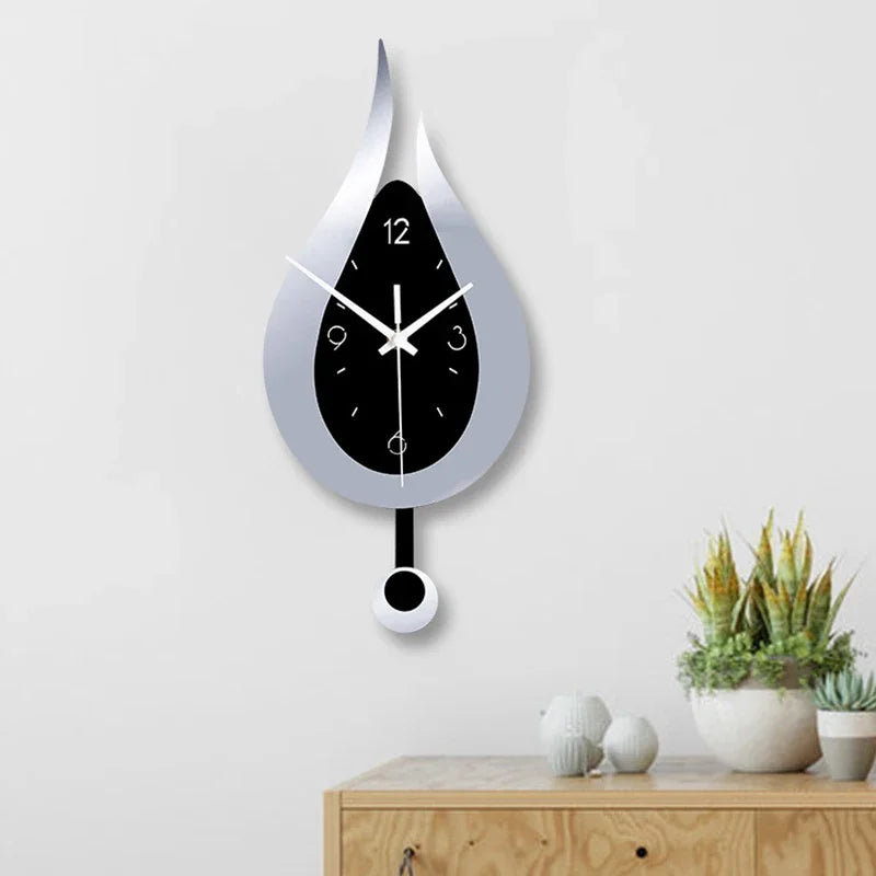Wall Clock Water Droplet Silent Quartz
