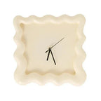 Wall Clock Wavy Frame & Minimalist Dial 30cm