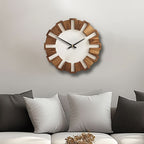 Wall Clock Wooden Silent Movement Battery Powered