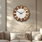 Wall Clock Wooden Silent Movement Battery Powered