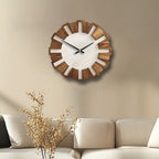Wall Clock Wooden Silent Movement Battery Powered