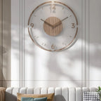 Wall Clock Wooden Silent Sweep Large Numbers