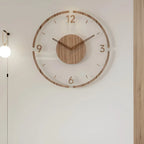 Wall Clock Wooden Silent Sweep Large Numbers