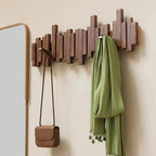 Wall Coat Hook Piano-Inspired Minimalist Walnut & Beech Wood