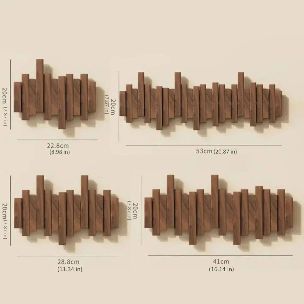 Wall Coat Hook Piano-Inspired Minimalist Walnut & Beech Wood