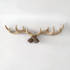 Wall Coat Rack Antler Design Resin Wood-Look Multiple Hooks