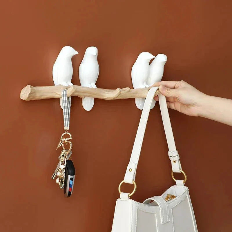 Wall Coat Rack Bird Motif Durable Resin