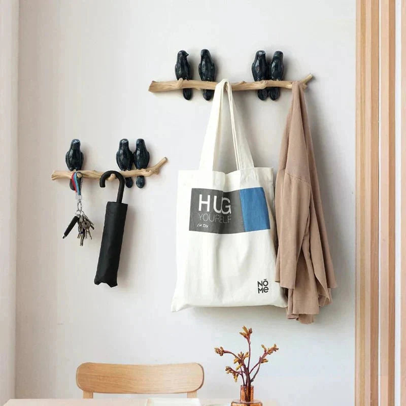 Wall Coat Rack Bird Motif Durable Resin