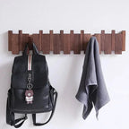 Wall Coat Rack Foldable Magnetic Hooks Beech & Walnut
