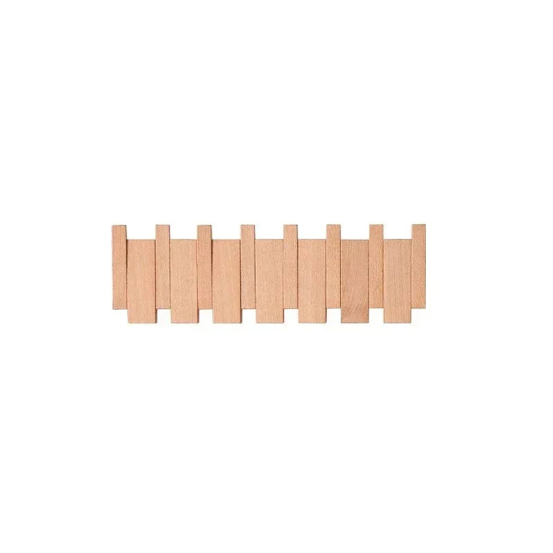 Wall Coat Rack Foldable Magnetic Hooks Beech & Walnut