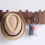 Wall Coat Rack Foldable Magnetic Hooks Beech & Walnut