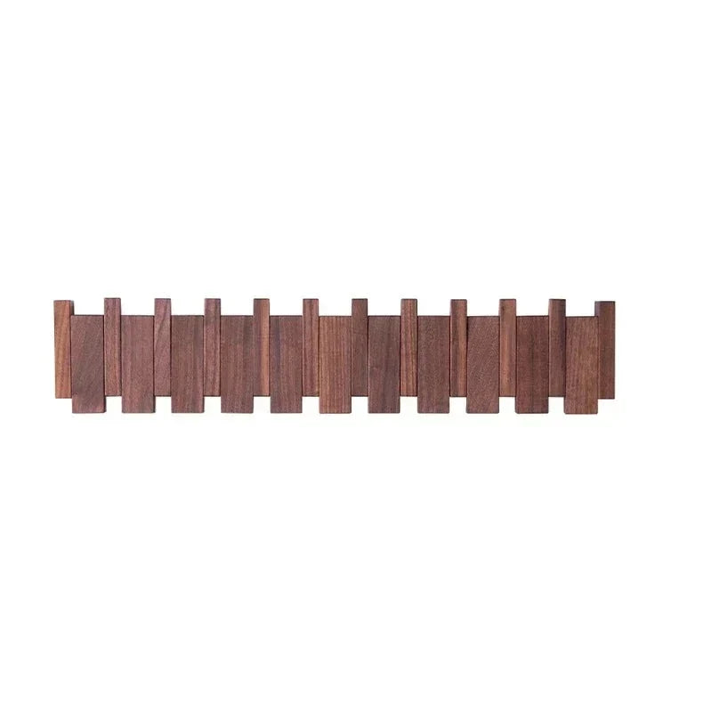 Wall Coat Rack Foldable Magnetic Hooks Beech & Walnut