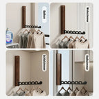 Wall Coat Rack Foldable Wooden Space-Saving