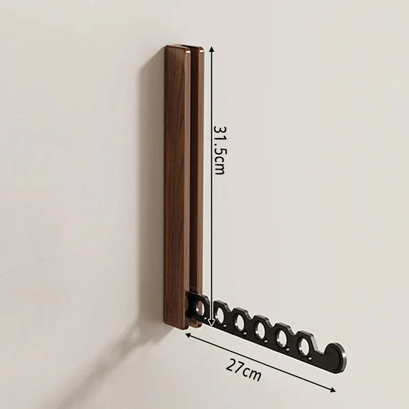 Wall Coat Rack Foldable Wooden Space-Saving