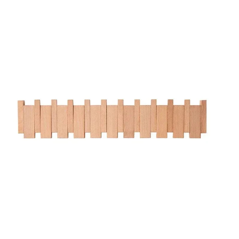 Wall Coat Rack Magnetic Foldable Hooks FSC Wood