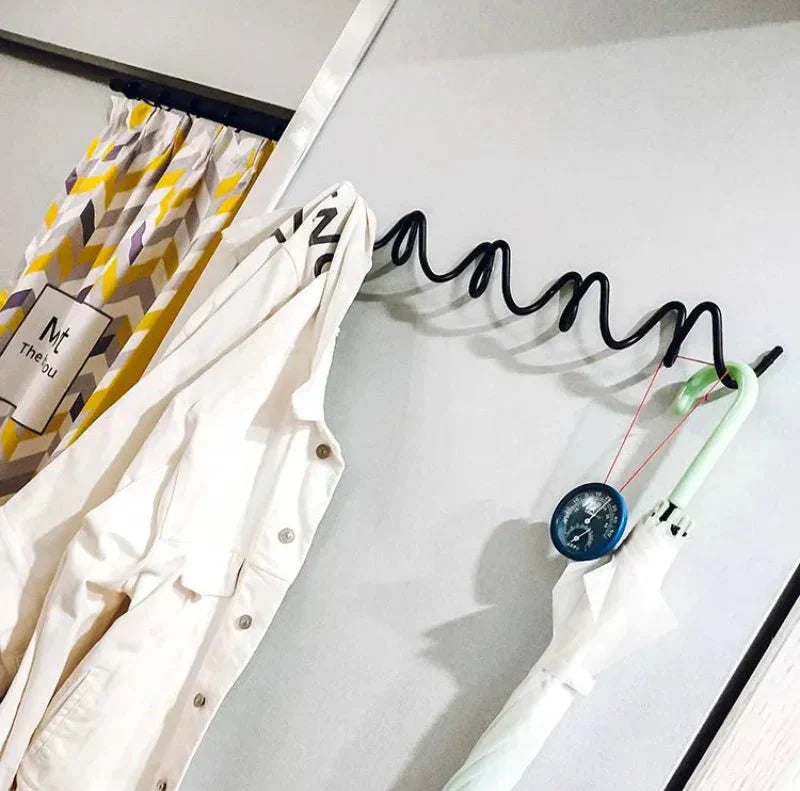 Wall Coat Rack Minimalist Powder-Coated Metal