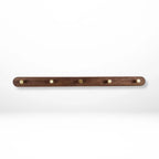 Wall Coat Rack Natural Wood & Solid Brass Hooks