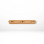 Wall Coat Rack Natural Wood & Solid Brass Hooks
