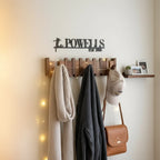 Wall Coat Rack Piano-Inspired Solid Wood Multiple Hooks
