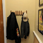 Wall Coat Rack Piano-Inspired Solid Wood Multiple Hooks
