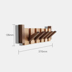 Wall Coat Rack Piano-Inspired Solid Wood Multiple Hooks
