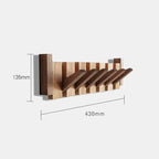 Wall Coat Rack Piano-Inspired Solid Wood Multiple Hooks