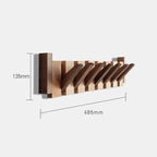 Wall Coat Rack Piano-Inspired Solid Wood Multiple Hooks
