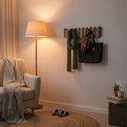 Wall Coat Rack Piano-Inspired Solid Wood Multiple Hooks