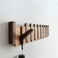 Wall Coat Rack Piano-Inspired Solid Wood Multiple Hooks