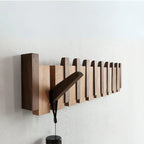 Wall Coat Rack Piano-Inspired Solid Wood Multiple Hooks