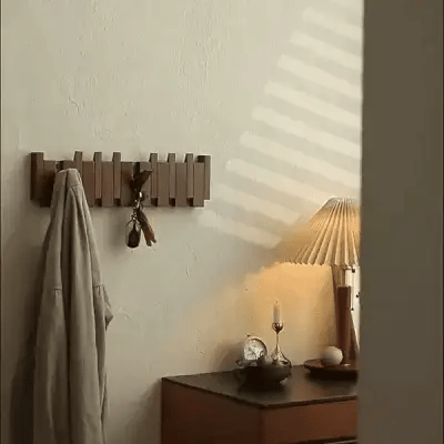 Wall Coat Rack Piano Key Design Walnut & Beech