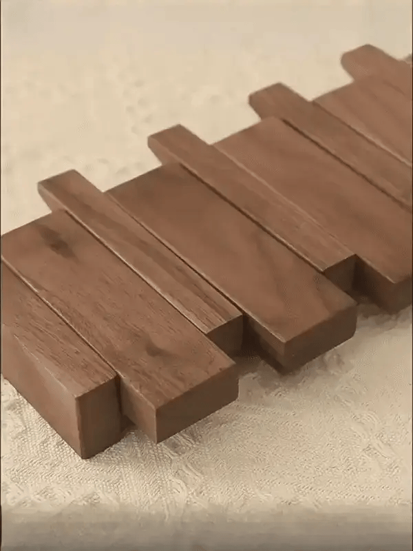 Wall Coat Rack Piano Key Design Walnut & Beech