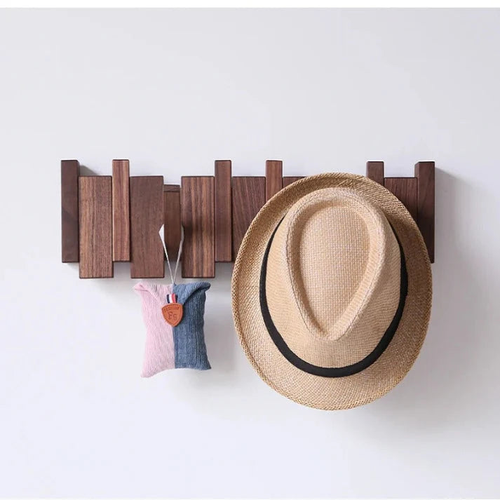 Wall Coat Rack Piano Key Design Walnut & Beech