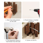 Wall Coat Rack Piano Key Solid Wood Foldable Hooks