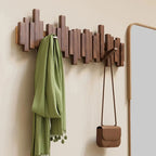 Wall Coat Rack Piano Key Solid Wood Foldable Hooks