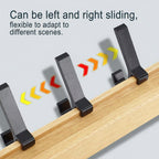 Wall Coat Rack Rubberwood Five Movable Double Hooks