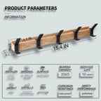 Wall Coat Rack Rubberwood Five Movable Double Hooks