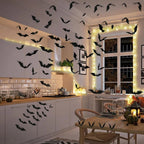 Wall Decals 3D Foldable Flying Bats Peel-And-Stick
