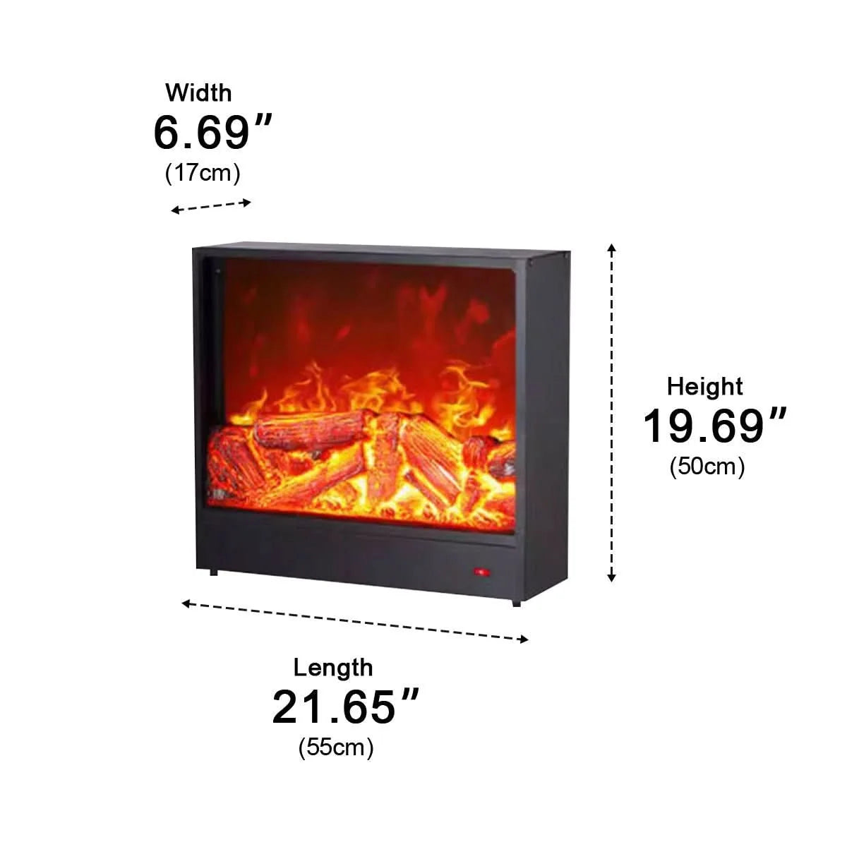 Wall Electric Fireplace 3D LED Flame Remote Control