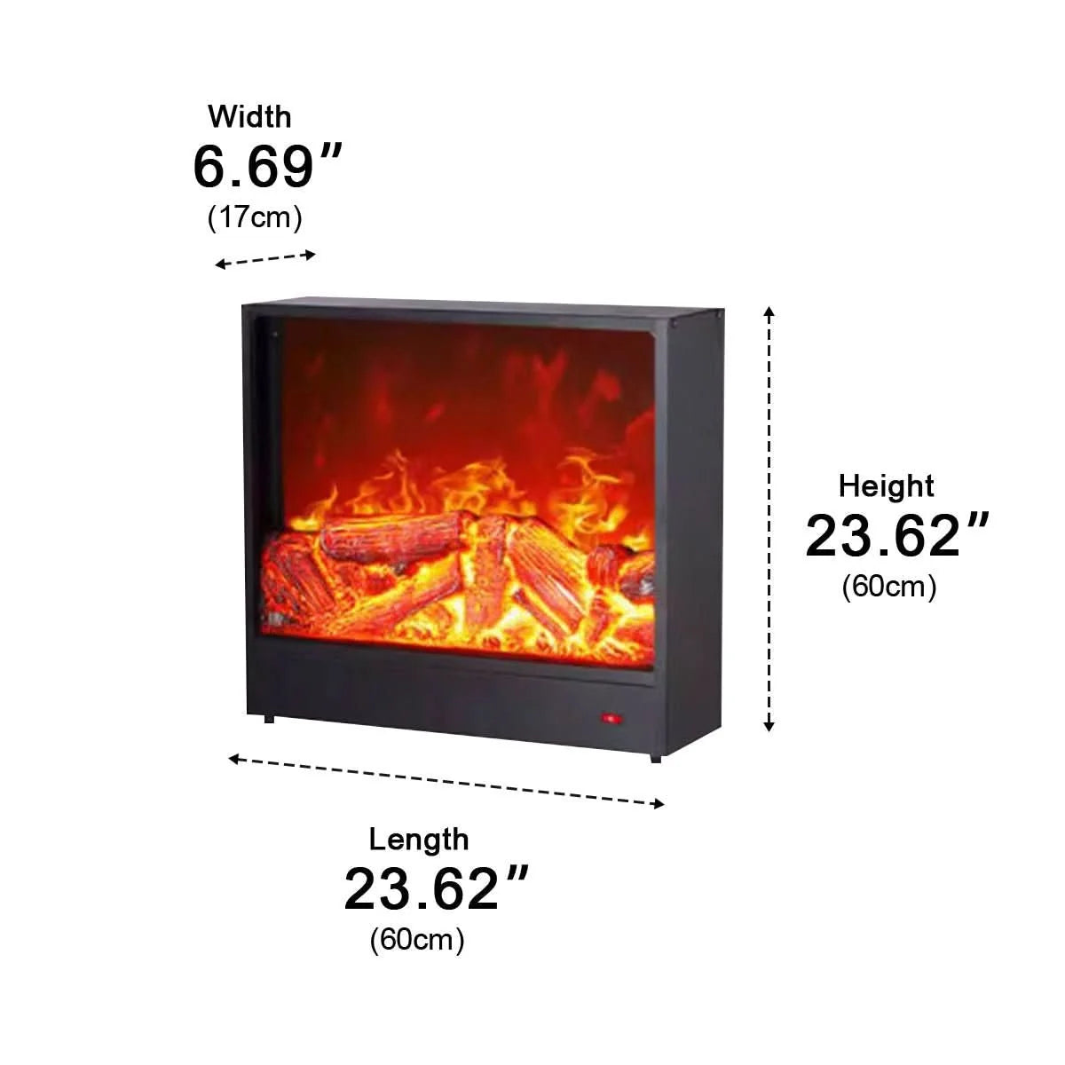 Wall Electric Fireplace 3D LED Flame Remote Control