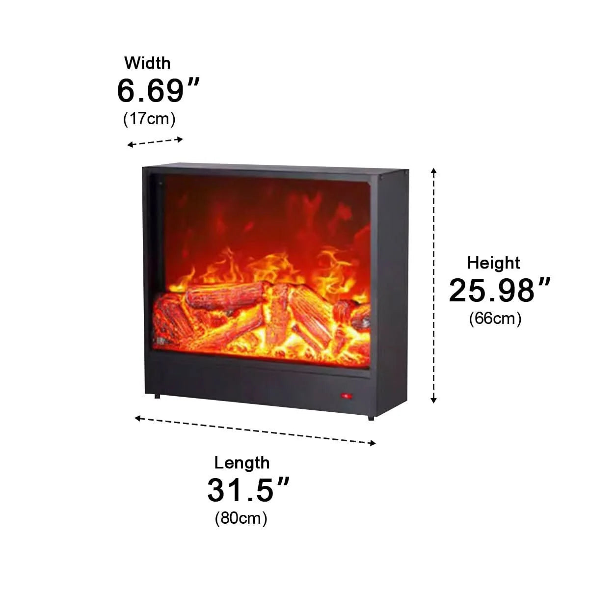 Wall Electric Fireplace 3D LED Flame Remote Control
